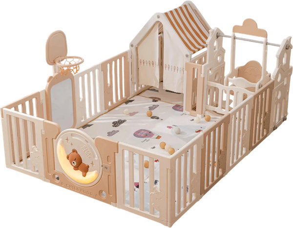 Изображение товара Игровой манеж UNIX Kids DeLuxe House 180x200 / pplxswh200wc (Camel)