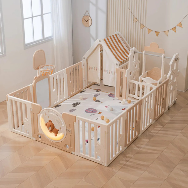 Изображение товара Игровой манеж UNIX Kids DeLuxe House 180x200 / pplxswh200wc (Camel)