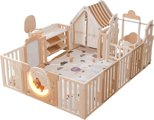 Изображение товара Игровой манеж UNIX Kids DeLuxe House&Storage 150x180 / pplxswhs180wc (Camel)