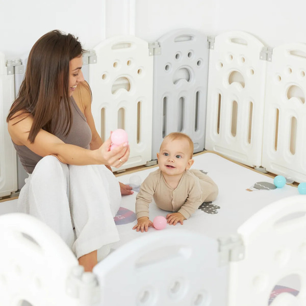 Изображение товара Игровой манеж UNIX Kids DeLuxe 150x180 / pplx180wg (серый)