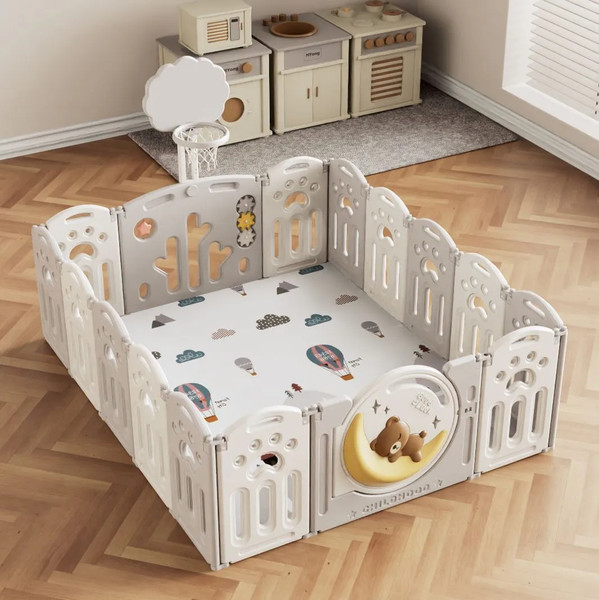 Изображение товара Игровой манеж UNIX Kids DeLuxe 150x180 / pplx180wg (серый)