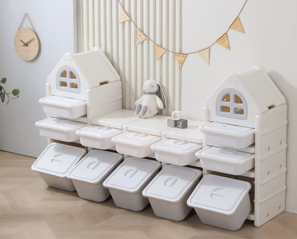 Изображение товара Стеллаж игровой UNIX Kids 12 ящиков / ptstw12gry (серый)