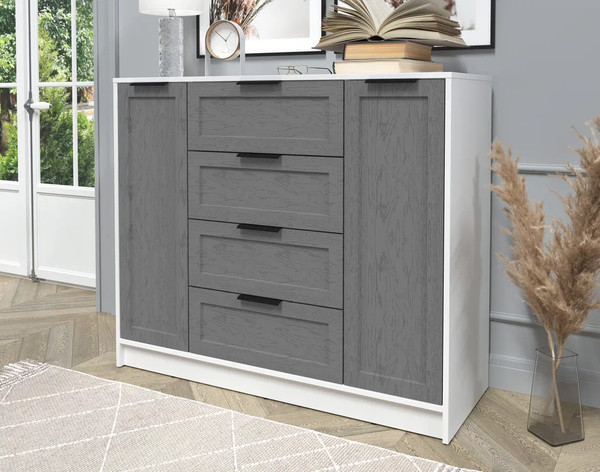 Изображение товара Тумба Интерлиния Концепт Тренд КТ-Т120 (белый платинум/дуб серый)