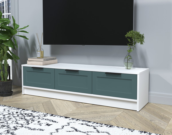 Изображение товара Тумба Интерлиния ТВ Концепт Тренд КТ-ТВ3-35 (белый платинум/верде)