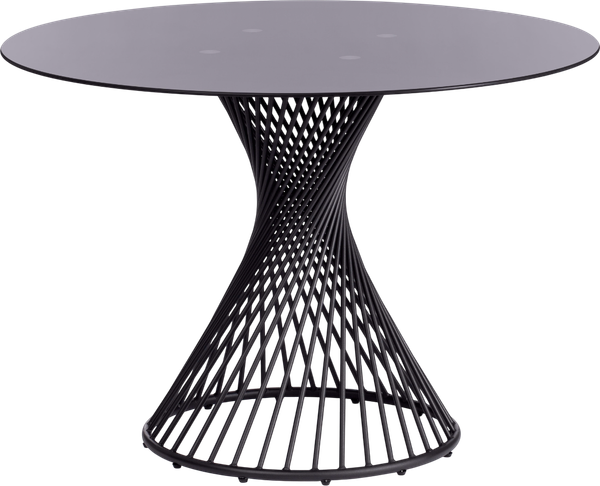 Изображение товара Обеденный стол Tetchair Bertoia GT21 110x110x75 металл/стекло (черный)