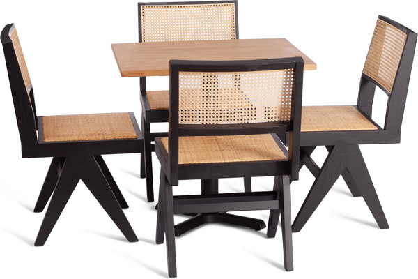Изображение товара Стул Tetchair Loki дерево вяз/ротанг 51x44x86 (черный)