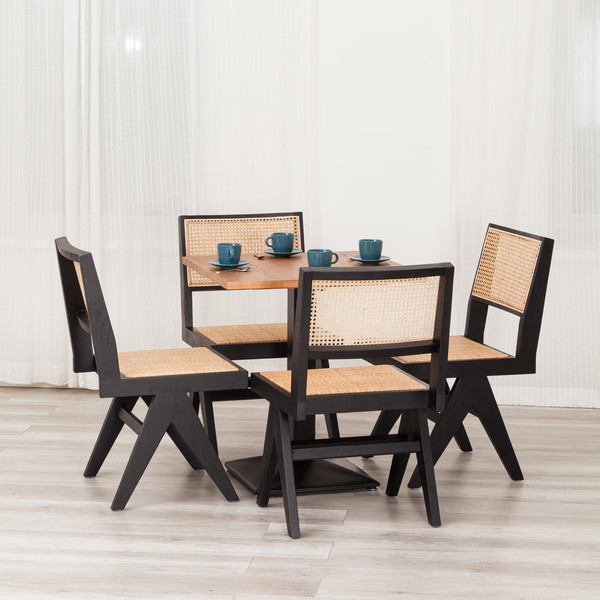 Изображение товара Стул Tetchair Loki дерево вяз/ротанг 51x44x86 (черный)