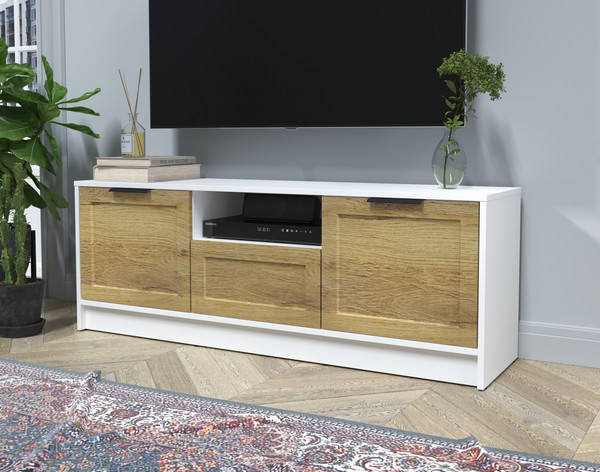 Изображение товара Тумба Интерлиния ТВ Концепт Тренд КТ-ТВ3-50 (белый платинум/дуб вотан)