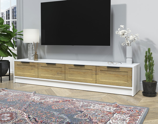 Изображение товара Тумба Интерлиния ТВ Концепт Тренд КТ-ТВ4-35 (белый платинум/дуб вотан)