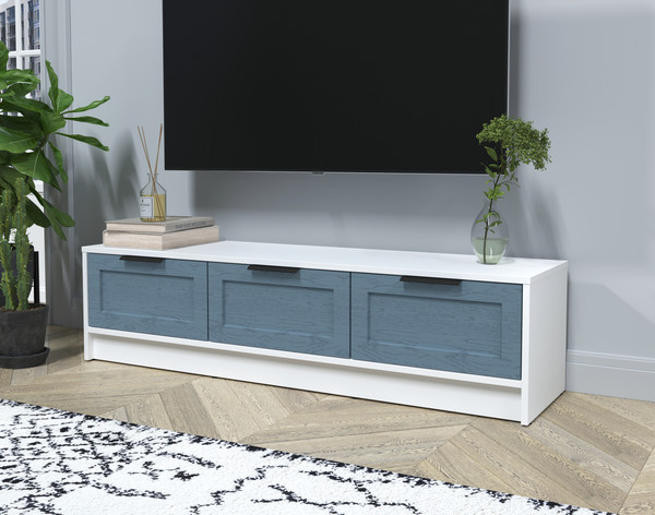 Изображение товара Тумба Интерлиния ТВ Концепт Тренд КТ-ТВ3-35 (белый платинум/дуб лазурный)