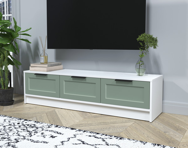 Изображение товара Тумба Интерлиния ТВ Концепт Тренд КТ-ТВ3-35 (белый платинум/мята)