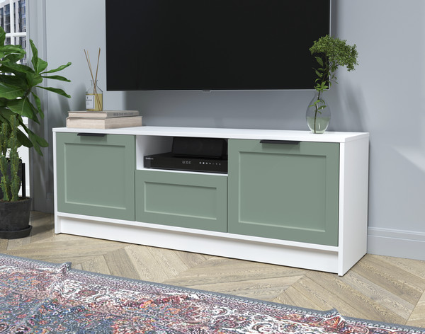 Изображение товара Тумба Интерлиния ТВ Концепт Тренд КТ-ТВ3-50 (белый платинум/мята)