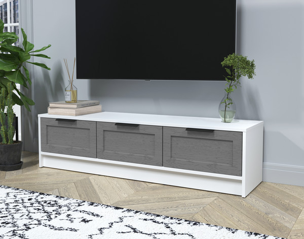 Изображение товара Тумба Интерлиния ТВ Концепт Тренд КТ-ТВ3-35 (белый платинум/дуб серый)