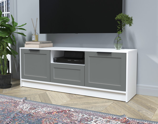 Изображение товара Тумба Интерлиния ТВ Концепт Тренд КТ-ТВ3-50 (белый платинум/серый)