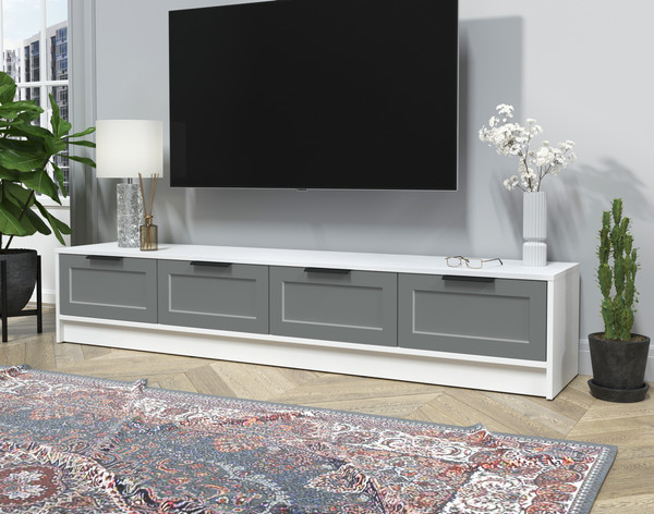 Изображение товара Тумба Интерлиния ТВ Концепт Тренд КТ-ТВ4-35 (белый платинум/серый)