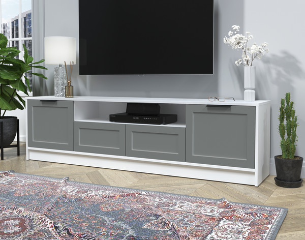 Изображение товара Тумба Интерлиния ТВ Концепт Тренд КТ-ТВ4-50 (белый платинум/серый)