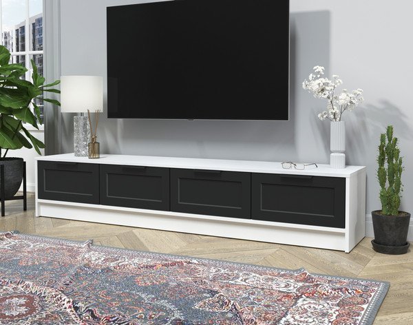 Изображение товара Тумба Интерлиния ТВ Концепт Тренд КТ-ТВ4-35 (белый платинум/черный)