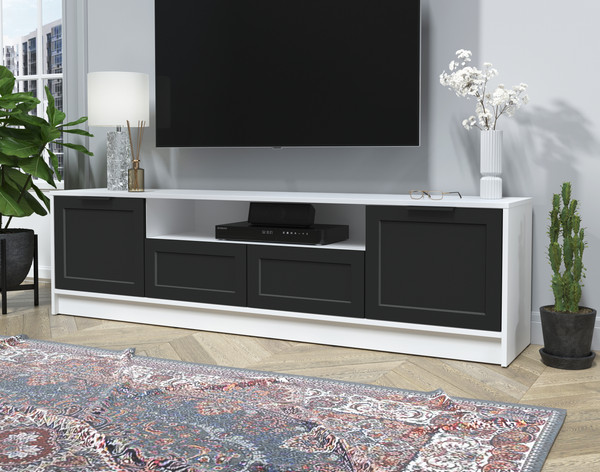 Изображение товара Тумба Интерлиния ТВ Концепт Тренд КТ-ТВ4-50 (белый платинум/черный)