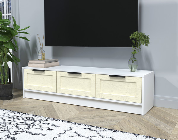 Изображение товара Тумба Интерлиния ТВ Концепт Тренд КТ-ТВ3-35 (белый платинум/дуб снежный)