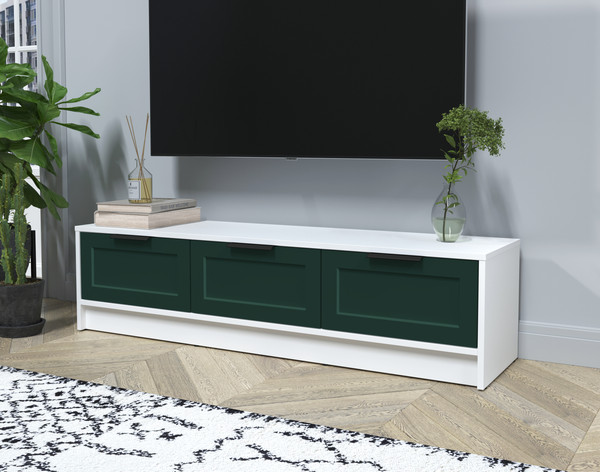 Изображение товара Тумба Интерлиния ТВ Концепт Тренд КТ-ТВ3-35 (белый платинум/изумруд)