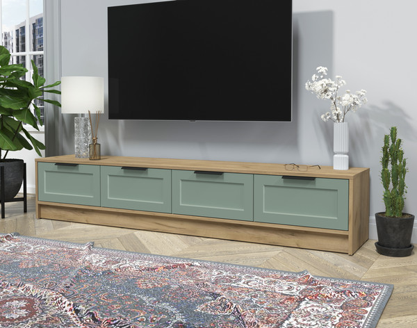 Изображение товара Тумба Интерлиния ТВ Концепт Тренд КТ-ТВ4-35 (дуб золотой/мята)