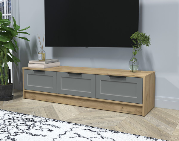 Изображение товара Тумба Интерлиния ТВ Концепт Тренд КТ-ТВ3-35 (дуб золотой/серый)