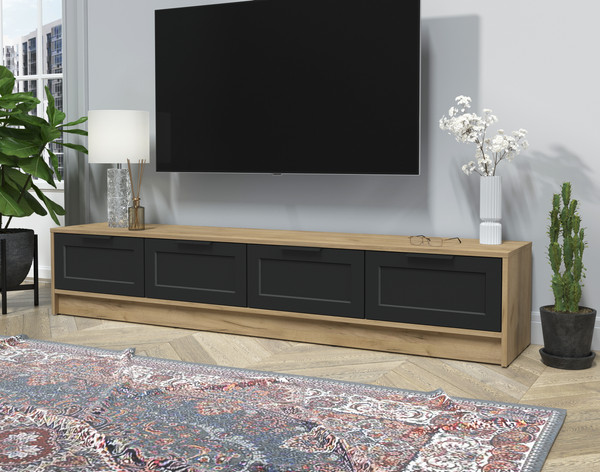 Изображение товара Тумба Интерлиния ТВ Концепт Тренд КТ-ТВ4-35 (дуб золотой/черный)