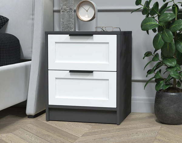 Изображение товара Прикроватная тумба Интерлиния Концепт Тренд КТ-ТК1-57 (антрацит/белый)
