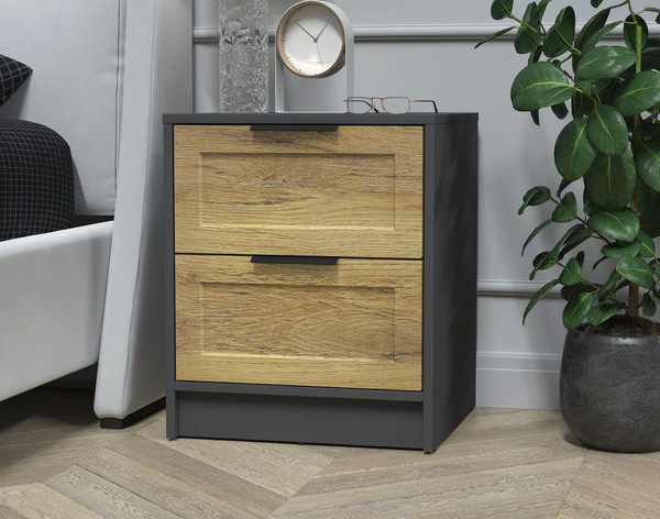Изображение товара Прикроватная тумба Интерлиния Концепт Тренд КТ-ТК1-57 (антрацит/дуб вотан)