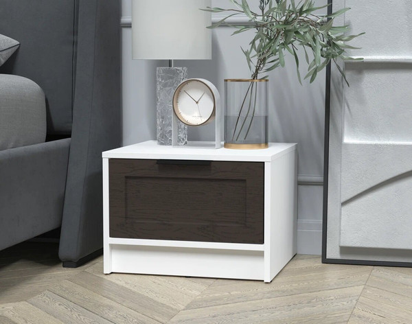 Изображение товара Прикроватная тумба Интерлиния Концепт Тренд КТ-ТК1-35 (белый платинум/дуб английский)