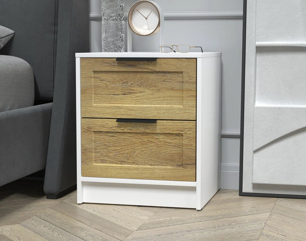 Изображение товара Прикроватная тумба Интерлиния Концепт Тренд КТ-ТК1-57 (белый платинум/дуб вотан)