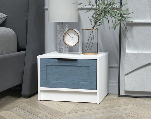 Изображение товара Прикроватная тумба Интерлиния Концепт Тренд КТ-ТК1-35 (белый платинум/дуб лазурный)