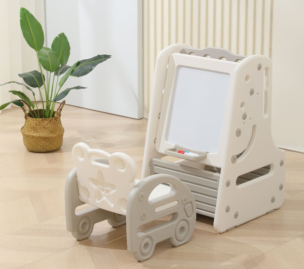 Изображение товара Стол детский UNIX Kids Трансформер 3в1 со стульчиком / ppt3in1gry (серый)