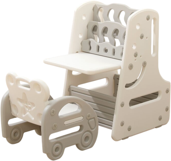 Изображение товара Стол детский UNIX Kids Трансформер 3в1 со стульчиком / ppt3in1gry (серый)