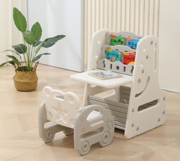 Изображение товара Стол детский UNIX Kids Трансформер 3в1 со стульчиком / ppt3in1gry (серый)