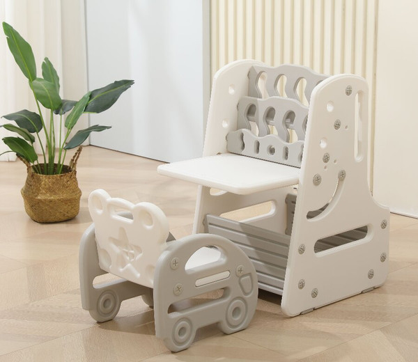 Изображение товара Стол детский UNIX Kids Трансформер 3в1 со стульчиком / ppt3in1gry (серый)