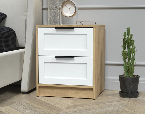 Изображение товара Прикроватная тумба Интерлиния Концепт Тренд КТ-ТК1-57 (дуб золотой/белый)