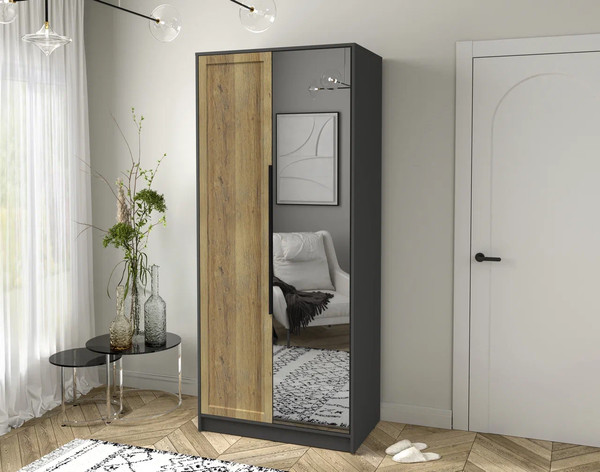 Изображение товара Шкаф Интерлиния Концепт Тренд КТ-Ш2(з) (антрацит/дуб вотан)