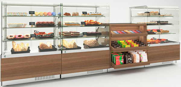 Изображение товара Витрина холодильная ХотКолд Canary 900 900х700х1280 (с гнутым стеклом)