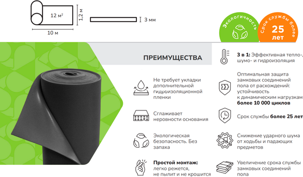 Изображение товара Подложка Isolon EcoHeat Floor Protect Premium 03