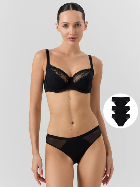 Изображение товара Комплект женских трусов Mark Formelle 412474-3 (р.94, черный)