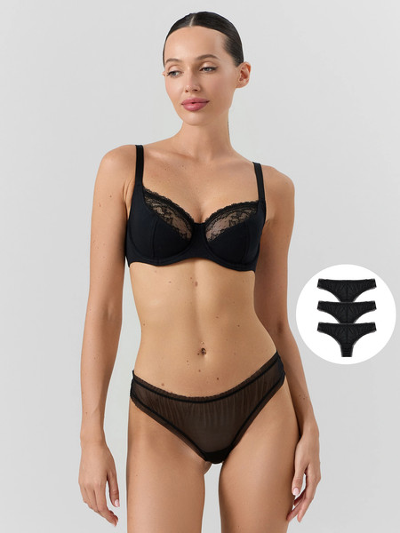 Изображение товара Комплект женских трусов Mark Formelle 412479-3 (р.102, черный)