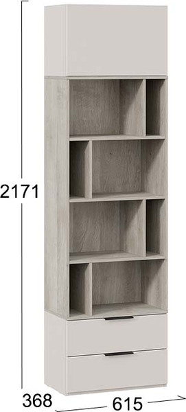 Изображение товара Стеллаж ТриЯ Порто ТД-393.07.20 Исп.2 (кашемир сатин/кашемир матовый/баттл рок)