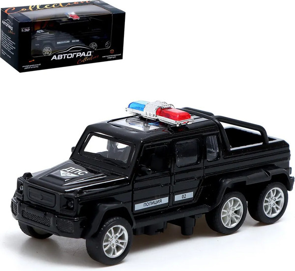 Изображение товара Масштабная модель автомобиля Автоград Джип 6X6 спецслужбы (черный)