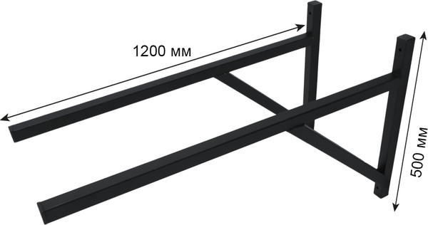 Изображение товара Кронштейн для дымохода Везувий Опорный КР- 4 L-1200 (черный)