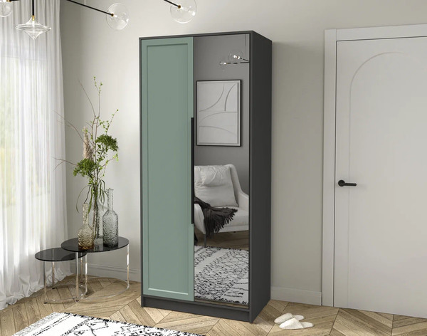 Изображение товара Шкаф Интерлиния Концепт Тренд КТ-Ш2(з) (антрацит/мята)