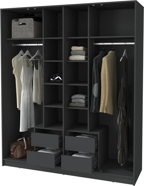 Изображение товара Шкаф Интерлиния Концепт Тренд КТ-Ш4(з) (антрацит/мята)