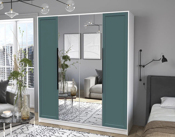 Изображение товара Шкаф Интерлиния Концепт Тренд КТ-Ш4(з) (белый платинум/верде)