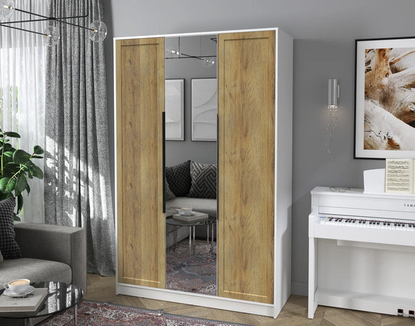 Изображение товара Шкаф Интерлиния Концепт Тренд КТ-Ш3(з) (белый платинум/дуб вотан)