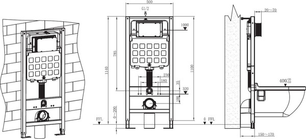 Изображение товара Инсталляция для унитаза AV Engineering AVW31-313